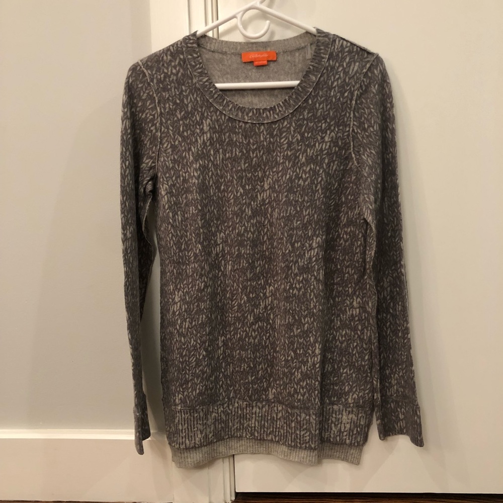 Christopher Fischer Gray Pattern Cashmere Sweater